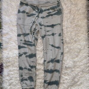 Zella Women's Terry Tie Dye Capri Joggers In Teal Titanic Sweatpants,